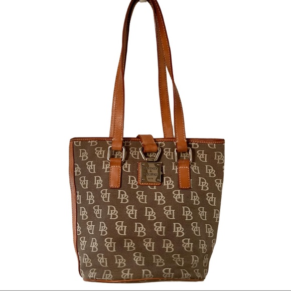Dooney & Bourke Handbags - Dooney & Bourke Vintage Monogram Bucket Bag Brown